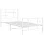 Metal bed frame with headboard and footboard white 90x200 cm by , Beds and slatted bases - Ref: Foro24-355621, Price: 60,62 €...