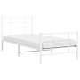 Metal bed frame with headboard and footboard white 90x200 cm by , Beds and slatted bases - Ref: Foro24-355621, Price: 60,62 €...