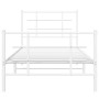 Metal bed frame with headboard and footboard white 90x200 cm by , Beds and slatted bases - Ref: Foro24-355621, Price: 60,62 €...