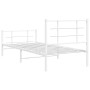 Metal bed frame with headboard and footboard white 90x200 cm by , Beds and slatted bases - Ref: Foro24-355621, Price: 60,62 €...