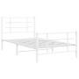 Metal bed frame with headboard and footboard white 100x200 cm by , Beds and slatted bases - Ref: Foro24-355623, Price: 62,81 ...