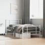 Metal bed frame with headboard and footboard white 100x200 cm by , Beds and slatted bases - Ref: Foro24-355623, Price: 62,81 ...