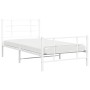 Estructura cama metal con cabecero y pie cama blanca 100x200 cm de , Camas y somieres - Ref: Foro24-355623, Precio: 63,14 €, ...