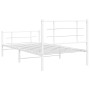 Metal bed frame with headboard and footboard white 100x200 cm by , Beds and slatted bases - Ref: Foro24-355623, Price: 62,81 ...