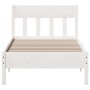 Estructura de cama con cabecero madera de pino blanco 100x200cm de , Camas y somieres - Ref: Foro24-842655, Precio: 94,21 €, ...