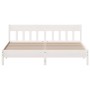 Estructura cama cabecero madera maciza pino blanco 180x200 cm de , Camas y somieres - Ref: Foro24-3216204, Precio: 202,40 €, ...