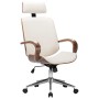 Silla oficina con reposacabezas cuero sintético madera crema de vidaXL, Sillas de oficina - Ref: Foro24-283136, Precio: 253,9...