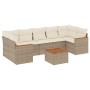 Garden sofa set with beige cushions, 8 pieces, PE rattan. by , Garden sets - Ref: Foro24-3258215, Price: 576,02 €, Discount: %