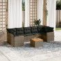 Garden sofa set 8 pieces and gray synthetic rattan cushions by , Garden sets - Ref: Foro24-3258217, Price: 507,05 €, Discount: %