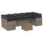 Garden sofa set 8 pieces and gray synthetic rattan cushions by , Garden sets - Ref: Foro24-3258217, Price: 507,05 €, Discount: %