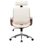 Silla oficina con reposacabezas cuero sintético madera crema de vidaXL, Sillas de oficina - Ref: Foro24-283136, Precio: 253,9...