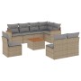 Set de sofás de jardín 9 pzas con cojines ratán sintético beige de , Conjuntos de jardín - Ref: Foro24-3258454, Precio: 615,7...