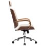 Silla oficina con reposacabezas cuero sintético madera crema de vidaXL, Sillas de oficina - Ref: Foro24-283136, Precio: 253,9...