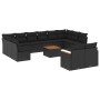 Set aus Gartensofas und Kissen 13 Stück synthetisches Rattan schwarz von , Gartensets - Ref: Foro24-3258849, Preis: 865,99 €,...