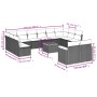 Set aus Gartensofas und Kissen 13 Stück synthetisches Rattan schwarz von , Gartensets - Ref: Foro24-3258849, Preis: 865,99 €,...