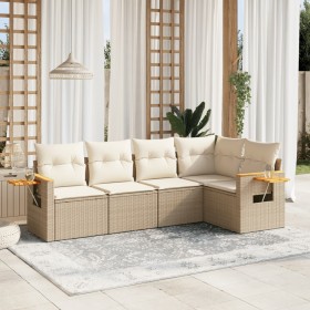 Set Gartensofas mit Kissen 5 Stück synthetisches Rattan beige von , Gartensets - Ref: Foro24-3259188, Preis: 456,48 €, Rabatt: %