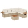 Set sofás de jardín 7 piezas y cojines ratán sintético beige de , Conjuntos de jardín - Ref: Foro24-3259251, Precio: 555,99 €...