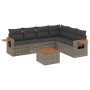 7-piece garden sofa set with gray PE rattan cushions by , Garden sets - Ref: Foro24-3259253, Price: 470,33 €, Discount: %