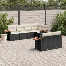 7-teiliges Garten-Esszimmerset und Kissen synthetisches Rattan schwarz von , Gartensets - Ref: Foro24-3259382, Preis: 525,79 ...