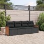 Set mit 4 Gartensofas mit Kissen Kunstrattan schwarz von , Gartensets - Ref: Foro24-3259850, Preis: 280,73 €, Rabatt: %