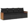 4-piece garden sofa set with black synthetic rattan cushions by , Garden sets - Ref: Foro24-3259850, Price: 280,73 €, Discoun...