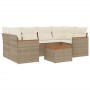 Set sofás de jardín 7 piezas y cojines ratán sintético beige de , Conjuntos de jardín - Ref: Foro24-3258201, Precio: 512,31 €...