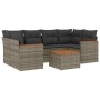 7-piece garden sofa set with gray PE rattan cushions by , Garden sets - Ref: Foro24-3258203, Price: 453,57 €, Discount: %