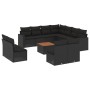 Set Gartensofas 12 Stück Kissen synthetisches Rattan schwarz von , Gartensets - Ref: Foro24-3224179, Preis: 682,92 €, Rabatt: %