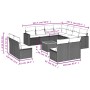 Set Gartensofas 12 Stück Kissen synthetisches Rattan schwarz von , Gartensets - Ref: Foro24-3224179, Preis: 682,92 €, Rabatt: %