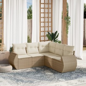 Garden sofa set with 5-piece synthetic rattan beige cushions by , Garden sets - Ref: Foro24-3253685, Price: 480,85 €, Discoun...