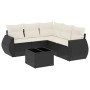 Set aus 6-teiligen Gartensofas und Kissen Kunstrattan schwarz von , Gartensets - Ref: Foro24-3253693, Preis: 408,58 €, Rabatt: %