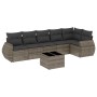 7-piece garden sofa set with gray PE rattan cushions by , Garden sets - Ref: Foro24-3253737, Price: 500,08 €, Discount: %