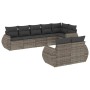 Garden sofa set 8 pieces and gray synthetic rattan cushions by , Garden sets - Ref: Foro24-3253957, Price: 608,11 €, Discount: %