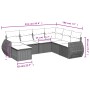 7-piece garden sofa set with gray PE rattan cushions by , Garden sets - Ref: Foro24-3254037, Price: 470,04 €, Discount: %