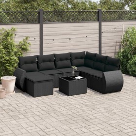 Set aus 8-teiligen Gartensofas und Kissen Kunstrattan schwarz von , Gartensets - Ref: Foro24-3254042, Preis: 526,34 €, Rabatt: %