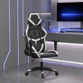 Black and white synthetic leather gaming chair by , Gaming chairs - Ref: Foro24-3143670, Price: 123,99 €, Discount: %