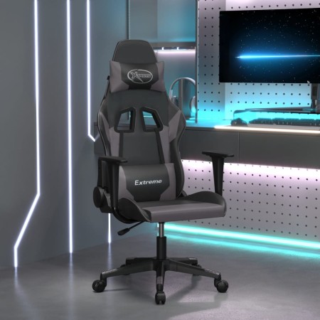 Silla gaming cuero sintético negro y gris de , Sillones para videojuegos - Ref: Foro24-3143691, Precio: 126,36 €, Descuento: %