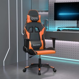 Schwarzer und orangefarbener Gaming-Stuhl aus Kunstleder von , Gaming-Stühle - Ref: Foro24-3143693, Preis: 126,36 €, Rabatt: %