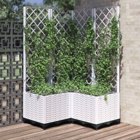 Jardinera con enrejado PP blanco 80x80x136 cm de , Maceteros y jardineras - Ref: Foro24-153286, Precio: 107,99 €, Descuento: %