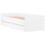 White bed frame with drawers 90x190 cm by , Beds and slatted bases - Ref: Foro24-3207350, Price: 168,78 €, Discount: %