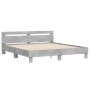 Cama con cabecero madera de ingeniería gris hormigón 180x200 cm de , Camas y somieres - Ref: Foro24-3207402, Precio: 153,54 €...