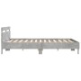 Cama con cabecero madera de ingeniería gris hormigón 180x200 cm de , Camas y somieres - Ref: Foro24-3207402, Precio: 153,54 €...