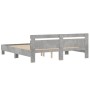 Cama con cabecero madera de ingeniería gris hormigón 180x200 cm de , Camas y somieres - Ref: Foro24-3207402, Precio: 153,54 €...