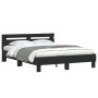 Bed frame with black engineered wood headboard 150x200 cm by , Beds and slatted bases - Ref: Foro24-3207414, Price: 150,78 €,...