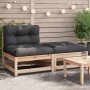 Garden sofa without armrests with cushions and footrest by , Modular outdoor sofas - Ref: Foro24-838125, Price: 124,74 €, Dis...