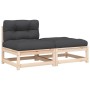 Garden sofa without armrests with cushions and footrest by , Modular outdoor sofas - Ref: Foro24-838125, Price: 124,74 €, Dis...