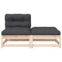 Garden sofa without armrests with cushions and footrest by , Modular outdoor sofas - Ref: Foro24-838125, Price: 124,74 €, Dis...