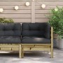 Eckgartensofa mit Kissen aus imprägniertem Kiefernholz von , Modulare Sofas für den Außenbereich - Ref: Foro24-838152, Preis:...