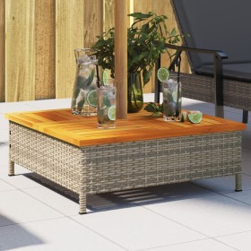 Gray acacia PE rattan umbrella base cover 70x70x25 cm by , Parasol accessories - Ref: Foro24-365953, Price: 77,99 €, Discount: %