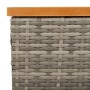 Schirmständerbezug aus PE-Rattan aus grauem Akazienholz, 70 x 70 x 25 cm von , Sonnenschirmzubehör - Ref: Foro24-365953, Prei...